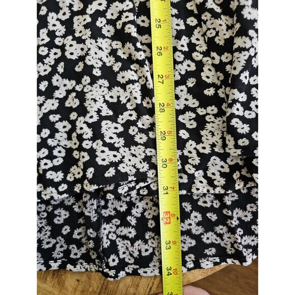 Free People Floral Bell Sleeve Babydoll Dress M Tunic Lace Trim M Festival Boho - Picture 8 of 8